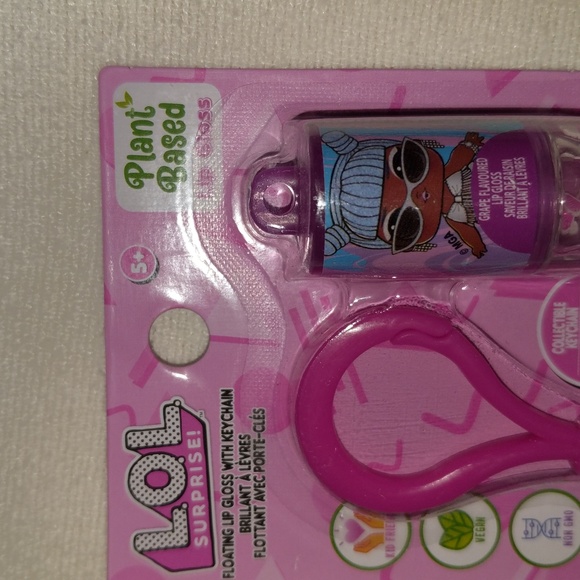 Lol surprise floating lip gloss key chain/ bag charm "grape"plant based new - Picture 4 of 4